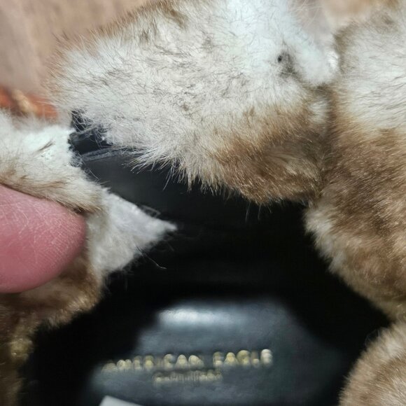 American Eagle Women Size 7.5M US Lug Sole Fake Fur Lined Black Combat Boots New - Picture 9 of 9